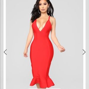 Salty Over You Fashionova Mermaid Dress in Red